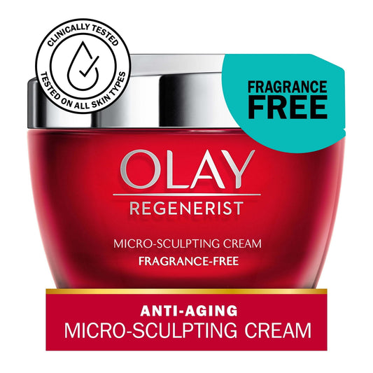 (2 pack) Olay Regenerist Micro-Sculpting Cream Face Moisturizer, Fragrance-Free, 1.7 oz