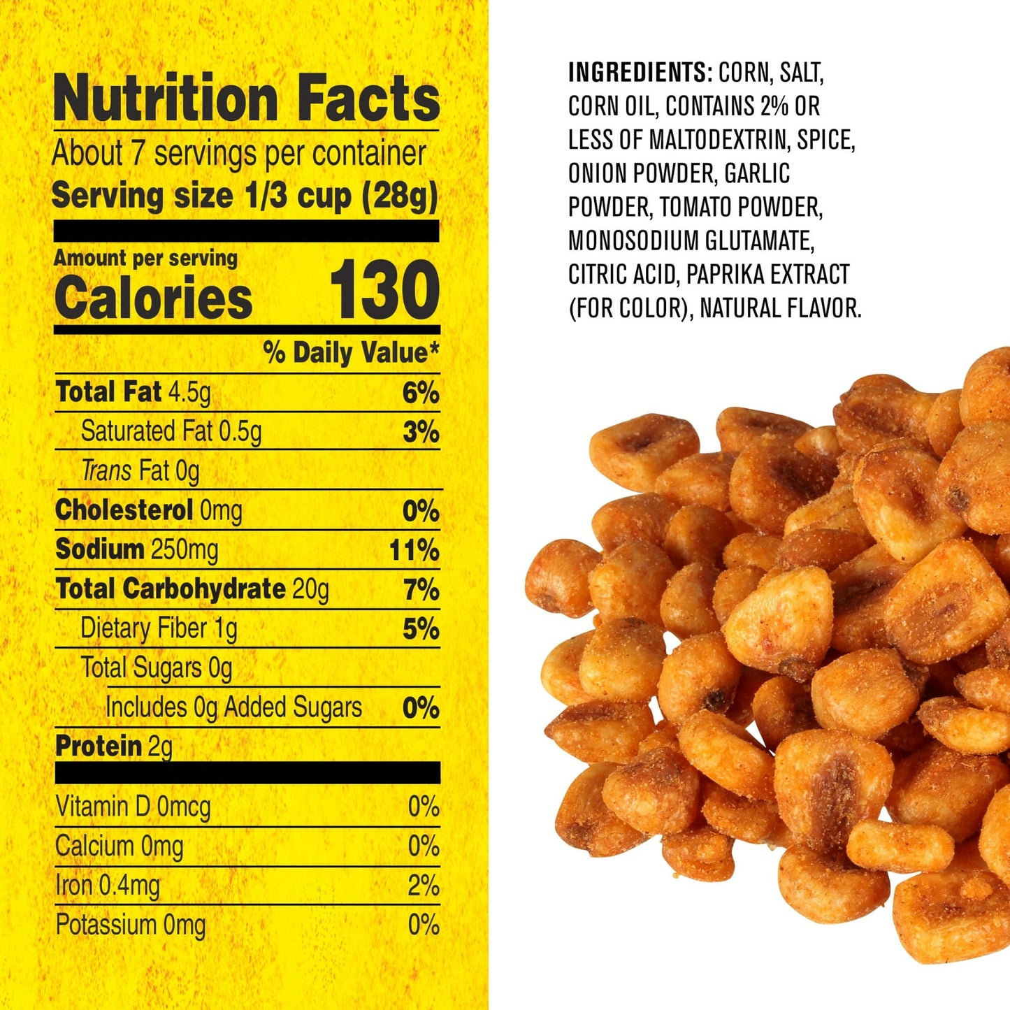 (6 pack) CORN NUTS Chile Picante Con Limon, Crunchy Corn Kernels Flavored Nuts Snack, Shelf-Stable, 7 oz Resealable Plastic Bag