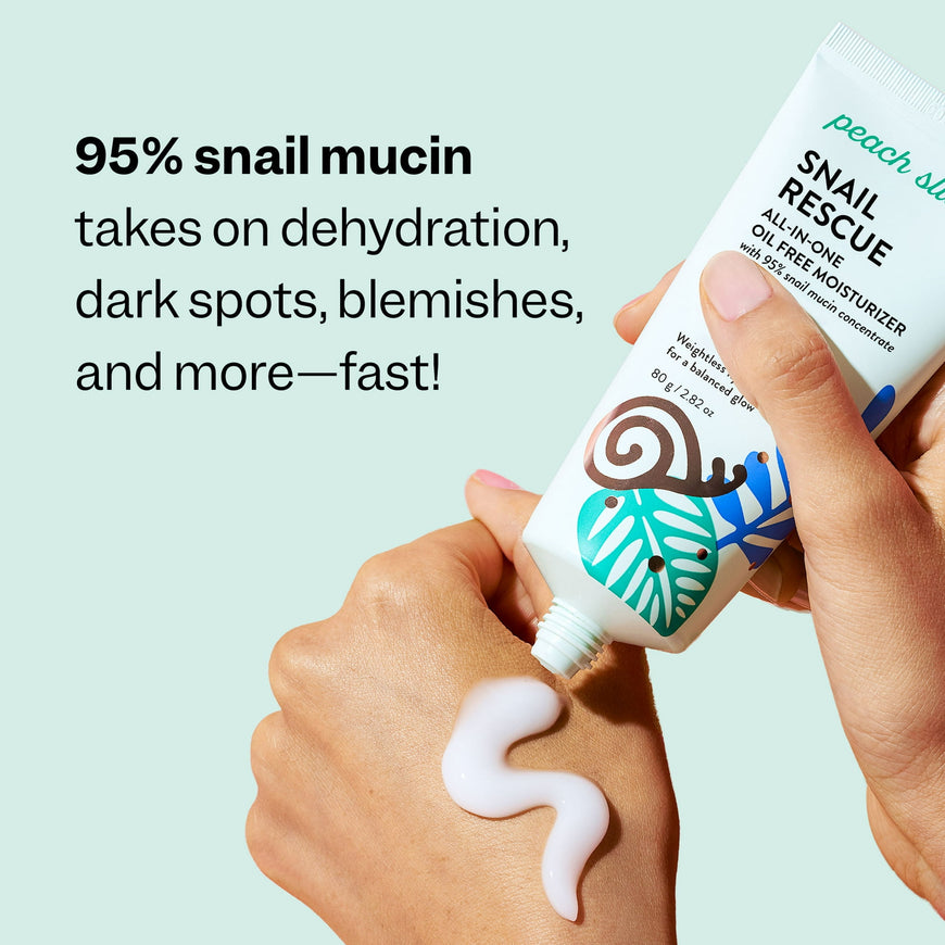 Peach Slices Snail Rescue All-in-One Oil Free Face Moisturizer with Snail Mucin, 2.83 fl oz