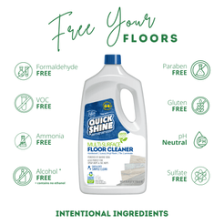 Quick Shine Multi Surface Floor Cleaner 128 oz (2- 64 oz Bottles), Use in Spray & Vac Mops, Ready-to-Use Streak Free No-Rinse Formula, Safer Choice Certified for Gentle & Effective Cleaning