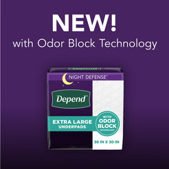 Depend Underpads XL, Disposable Incontinence Bed Pads for Adults, 36" x 30", 48 Count