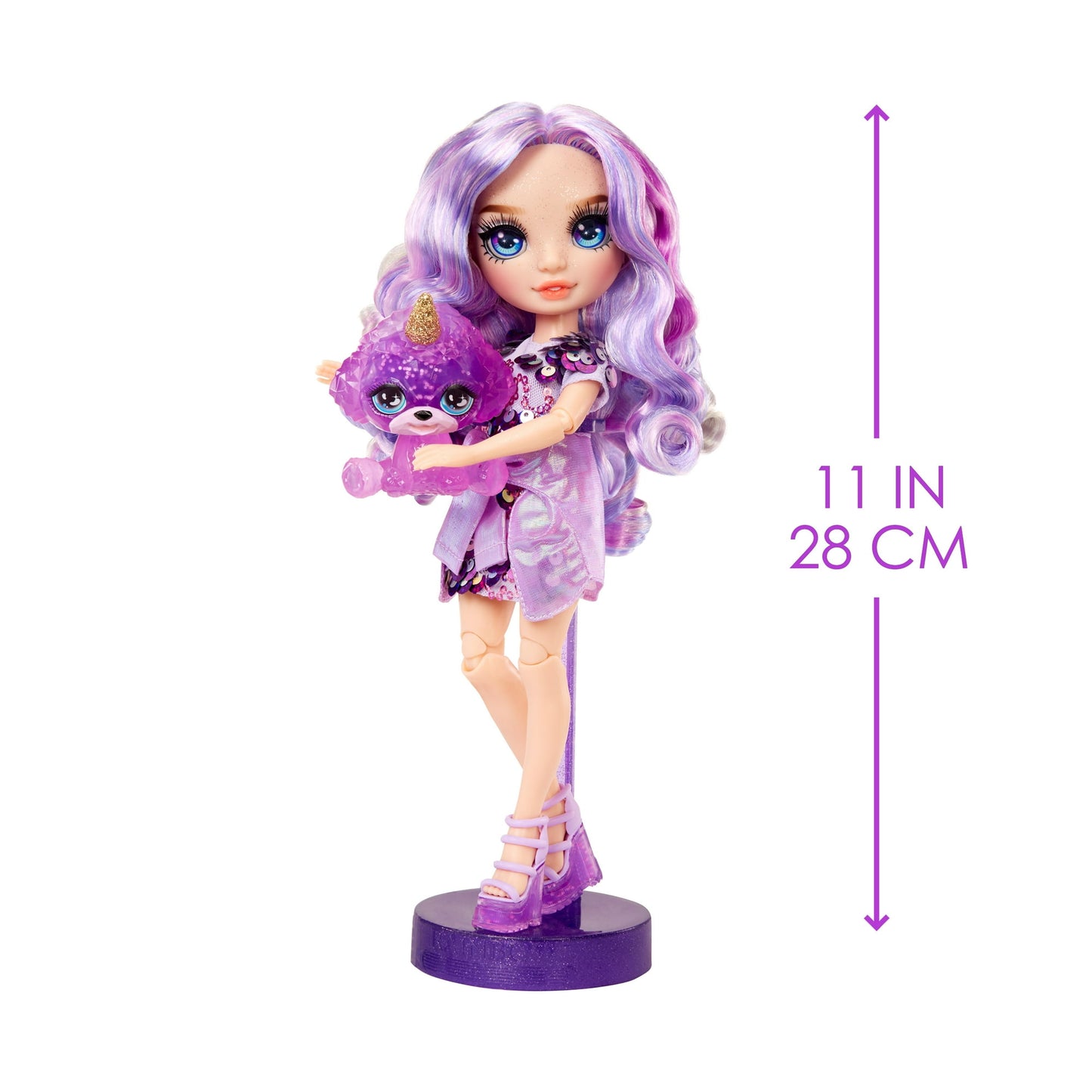 Rainbow High Violet with Slime Kit & Pet, 11Ó Doll, Purple, Ages 4+