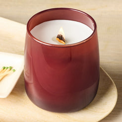 Better Homes & Gardens Intense Red Lava Citrus Scented Wooden Wick Glass Jar Candle 14.5oz
