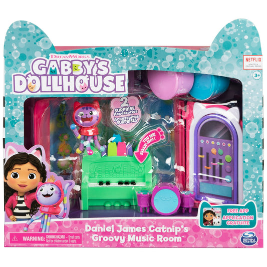 GabbyÕs Dollhouse, Groovy Music Room Playset with Daniel James Catnip Figure