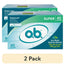 (2 pack) o.b. Tampons, Super Absorbency, Applicator Free Tampons, Fragrance Free, 40 Count