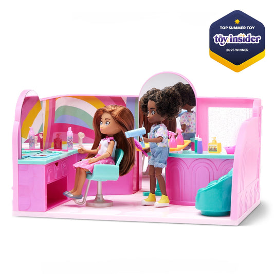 Hey Bestie Lush & Lovely Hair Salon 19 Piece Playset for (5.5-inch) Small Dolls, Toys for Kids 3 Years & Up