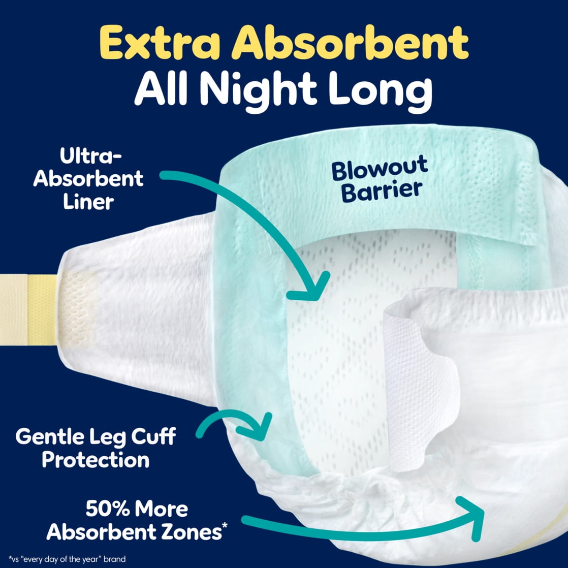 Pampers Swaddlers Overnight Zzz Baby Diapers Size 6, 42 Count (Select for More Options)