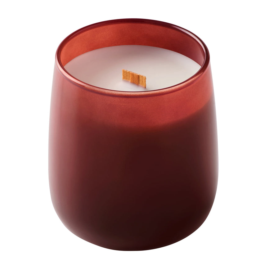 Better Homes & Gardens Intense Red Lava Citrus Scented Wooden Wick Glass Jar Candle 14.5oz