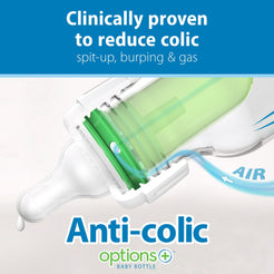 Dr. Brown's Natural Flow Anti-Colic Options+ Narrow Baby Bottle, Purple, 8oz, Slow Flow, 0m+, 3 Pack