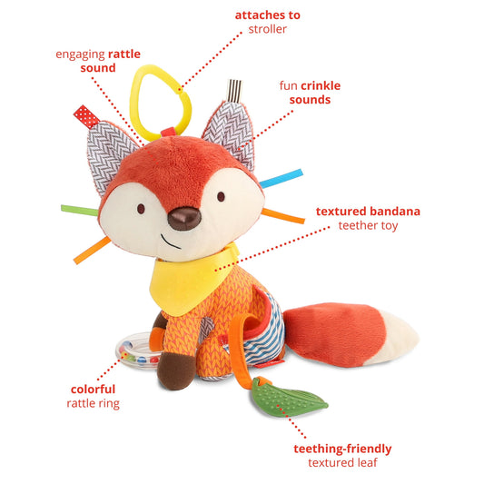 Skip Hop Bandana Buddies Fox Baby Stroller Multi-Sensory Activity Toy, 0+
