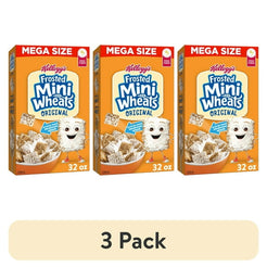 (3 pack) KelloggÕs Frosted Mini-Wheats Breakfast Cereal, High Fiber, 48g Whole Grain, Mega Size, 32 oz