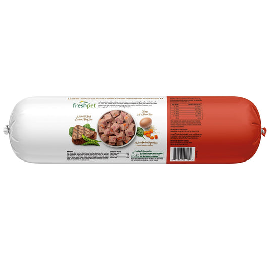 Freshpet Fresh Dog Food, Chunky Beef Recipe, Slice & Serve Roll, 6 lb.