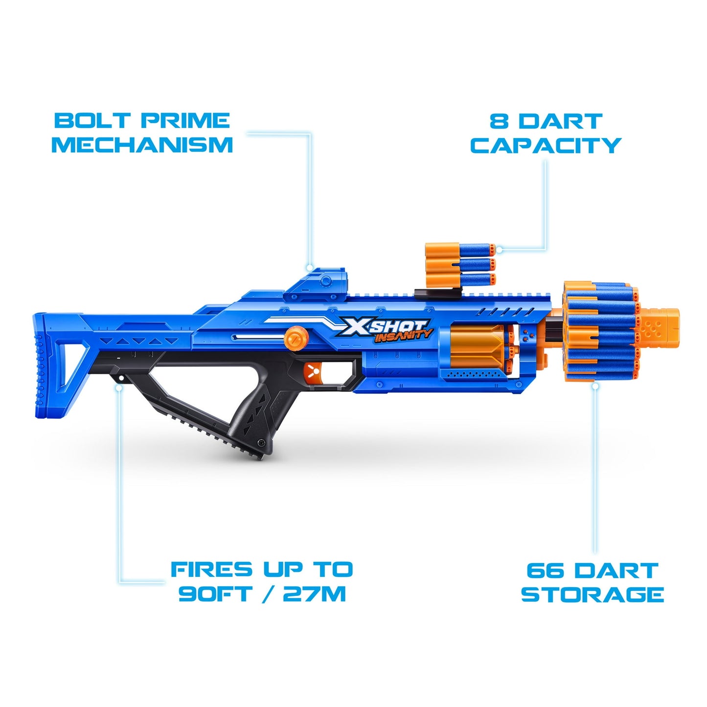 XSHOT Insanity Berzerko (48 Darts) Dart Blaster by ZURU, Outdoor Toys for Ages 8+