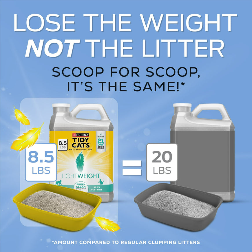 Purina Tidy Cats LightWeight?Free and Clean Unscented Clumping Cat Litter