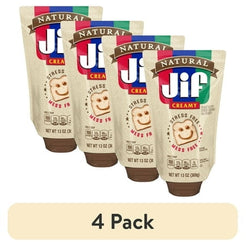 (4 pack) Jif 13 Ounce Natural Squeeze Pouch