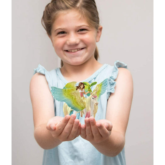 Schleich Bayala - 3PC Playset with Fairy Figurine Surah and Pegasus - Unicorn and Fairy Toy Figure with Movable Arms for Girls and Boys - Kids Ages 5+