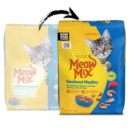Meow Mix Seafood Medley Dry Cat Food, 14.2 lb. Bag