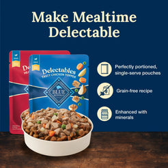 Blue Buffalo Delectables Natural Wet Dog Food Variety Pack, Chicken & Beef, 3-oz. (12ct)