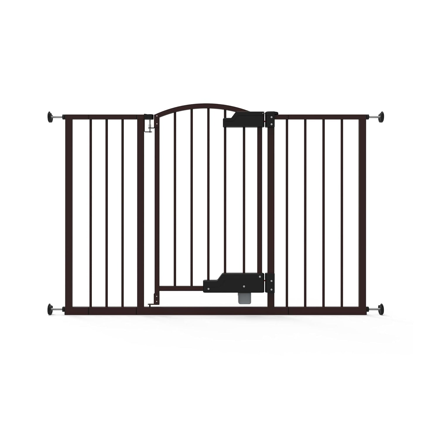 Summer by Ingenuity Thruway 52W Series Pet & Baby Gate with Hands-Free Foot Open, 29"-52" Wide, 28" Tall, Pressure or Hardware Mounted, Wall or Banister in Doorway or Hallway - Espresso
