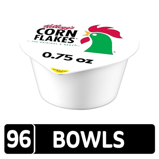 Kellogg's Corn Flakes, Breakfast Cereal, Original, .75oz (96 Count)