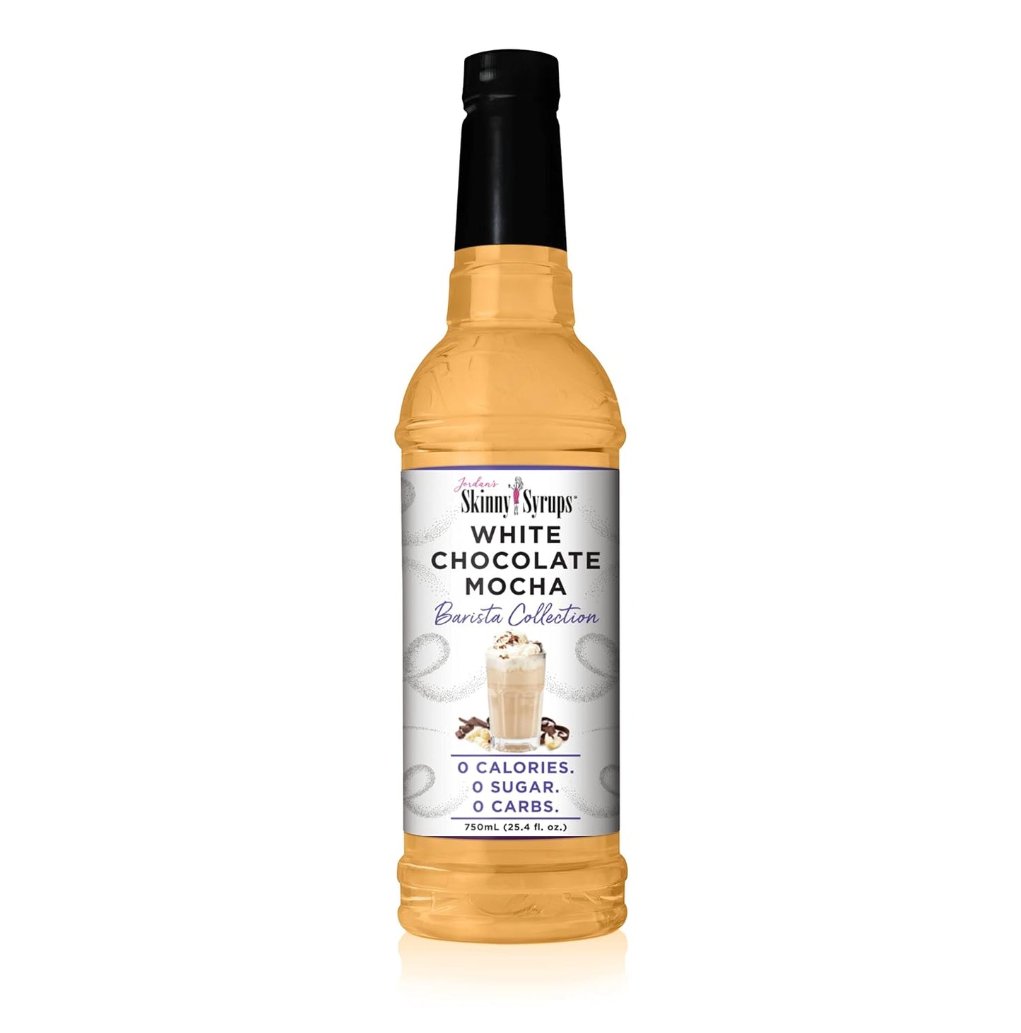 Jordan's Skinny Syrups White Chocolate Mocha Coffee Flavoring, Sugar & Gluten Free, Keto Friendly, 25.4oz