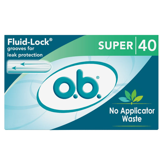 (2 pack) o.b. Tampons, Super Absorbency, Applicator Free Tampons, Fragrance Free, 40 Count