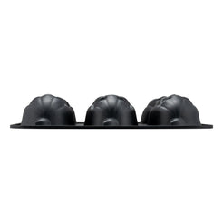 Way to Celebrate, Pumpkin Cast Aluminum 6-Cavity Baking Pan, Black