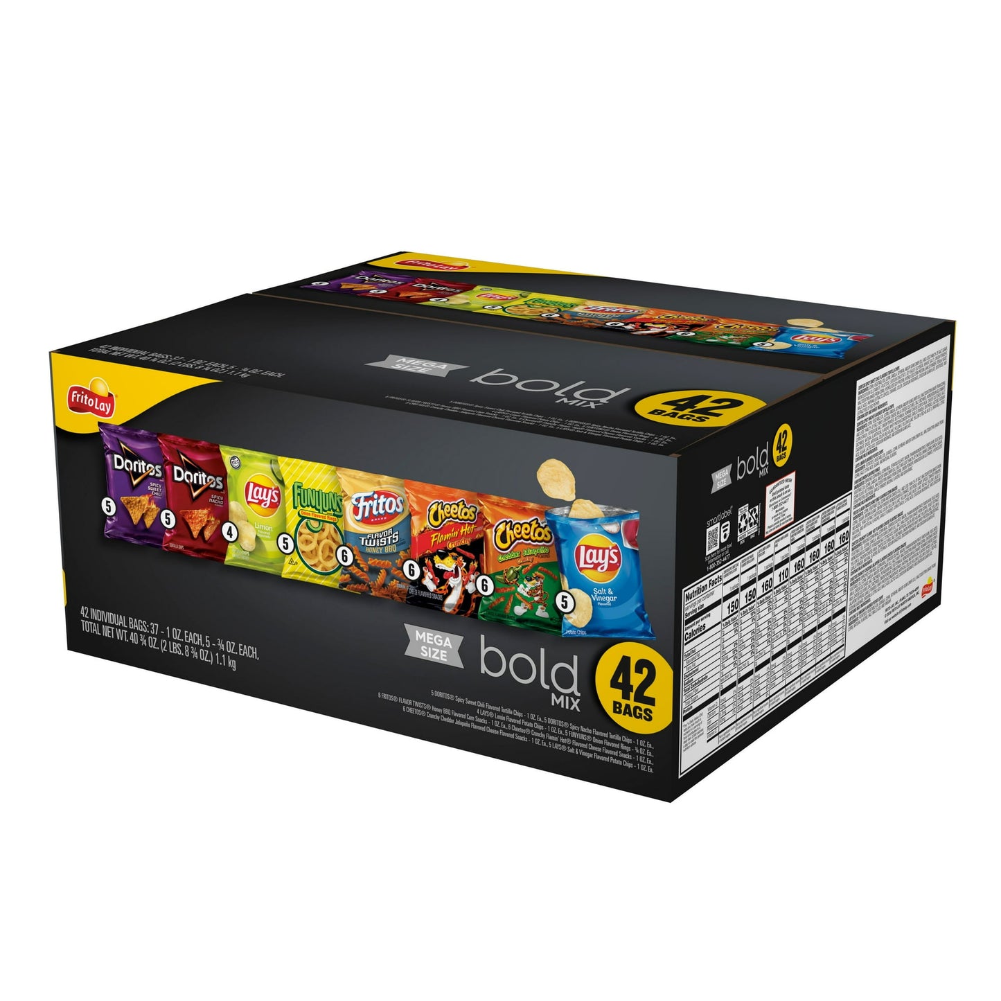 Frito Lay Bold Mix Chips Variety Pack, Mega Size, 42 Count
