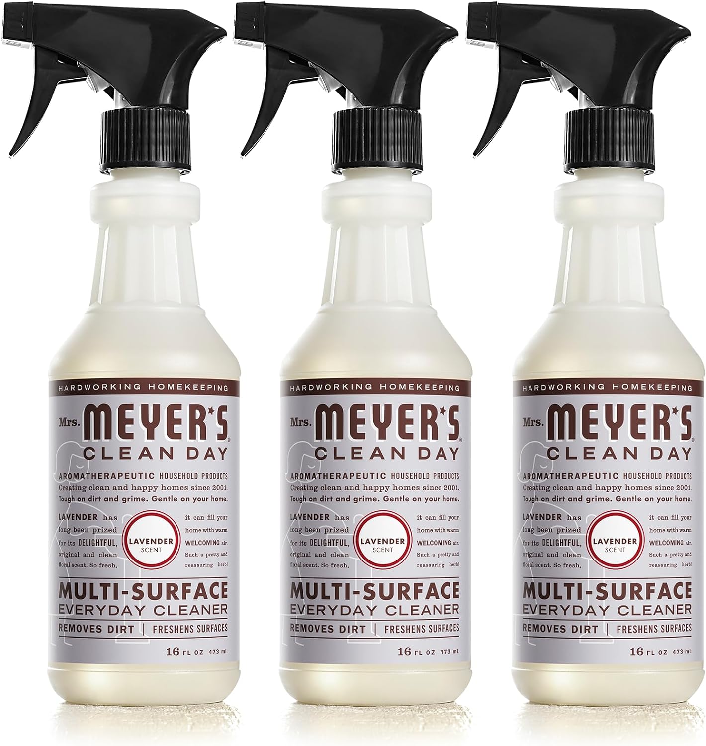 Mrs. Meyer's Clean Day Multi-Surface Everyday Cleaner, Cruelty Free Formula, Lavender Scent, 16 oz- Pack of 3