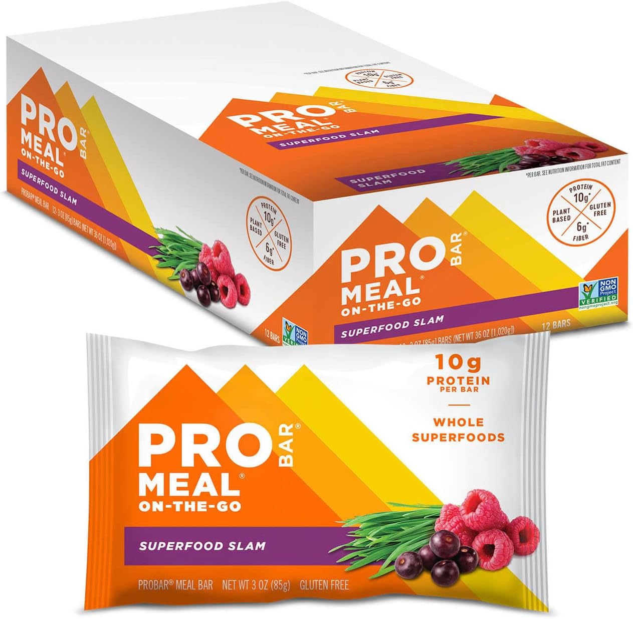 PROBAR - Meal Bar, Superfood Slam, Non-GMO, Gluten-Free, Healthy, Plant-Based Whole Food Ingredients, Natural Energy, 3 Ounce (Pack of 12)