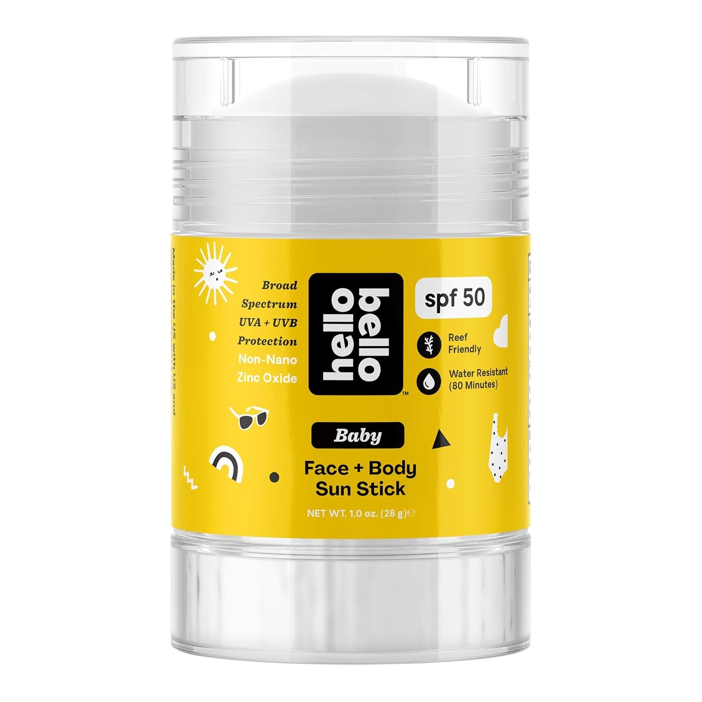 Hello Bello SPF 50 Face + Body Sunscreen Stick, 1oz