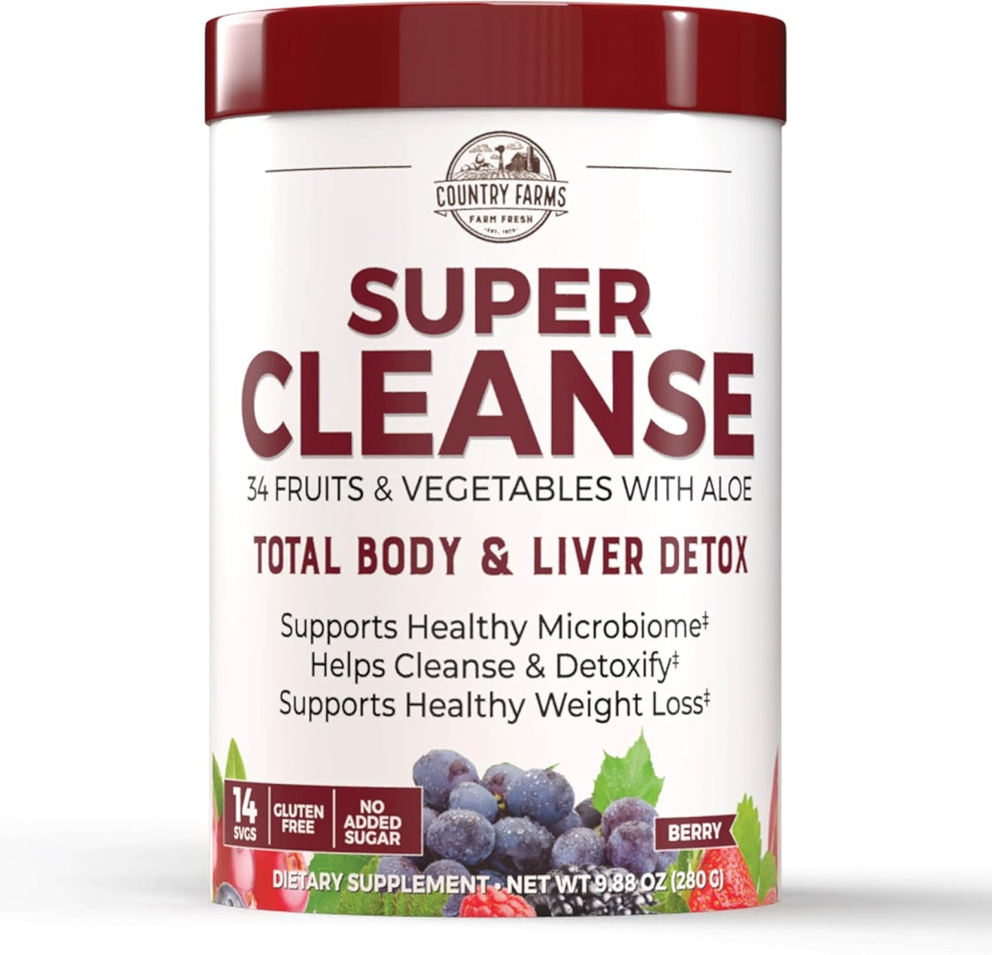 COUNTRY FARMS Super Cleanse, Super Juice Cleanse, Supports Healthy Digestive System, 34 Fruits and Vegetables with Aloe, Promotes Natural Detoxification,...