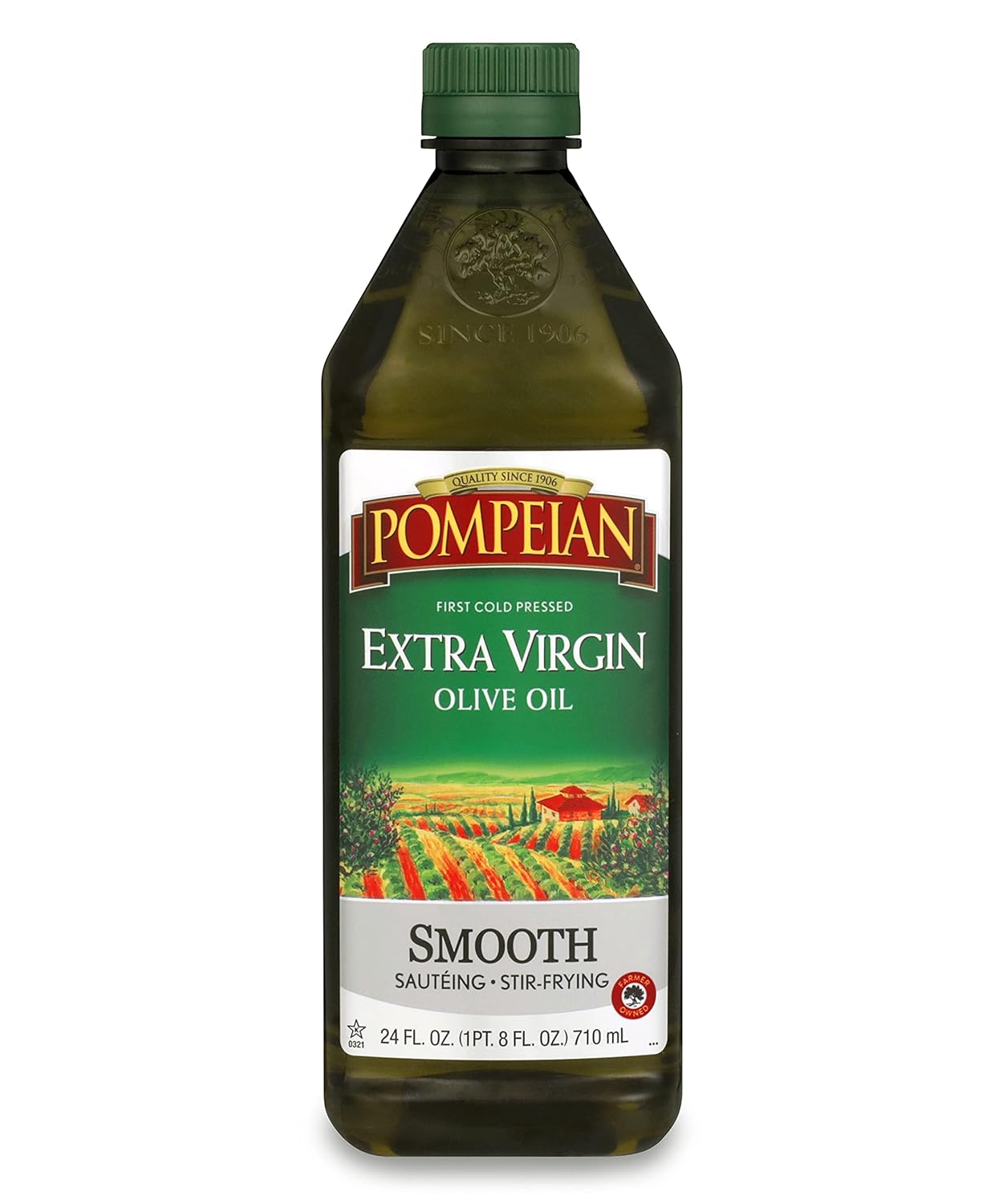 Pompeian Smooth Extra Virgin Olive Oil, First Cold Pressed, Mild and Delicate Flavor, Perfect for Sauteing and Stir-Frying, Naturally Gluten Free,...