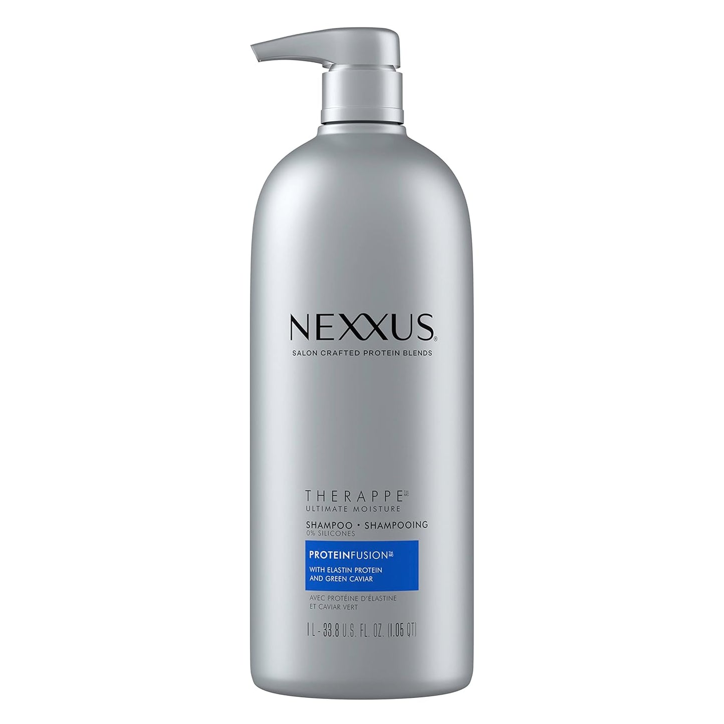 Nexxus Therappe Moisturizing Shampoo Ultimate Moisture for Dry Hair Silicone-Free, Moisturizing ProteinFusion with Elastin Protein and Green Caviar 33.8 oz
