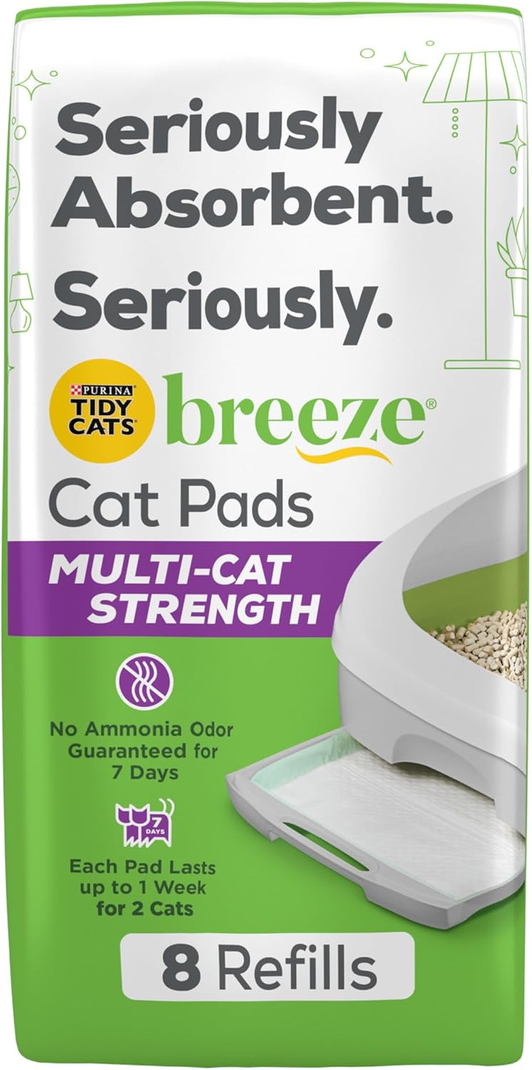 Purina Tidy Cats Cat Litter Breeze Pads Refill Pack Multi Cat Litter Pads - 8 ct. Bags