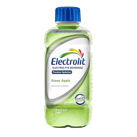 Electrolit, Electrolyte Beverage, Green Apple, 21 Fl Oz bottle (Pack of 12)