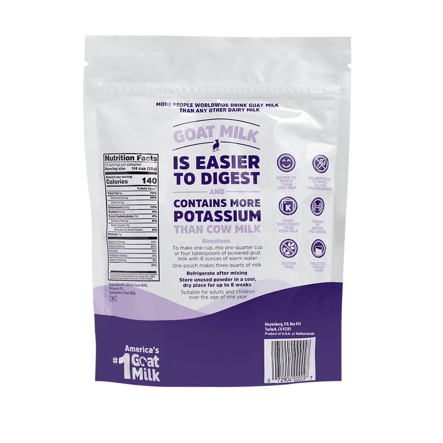 Meyenberg Whole Powdered Goat Milk, Plain, 12 oz (340g)