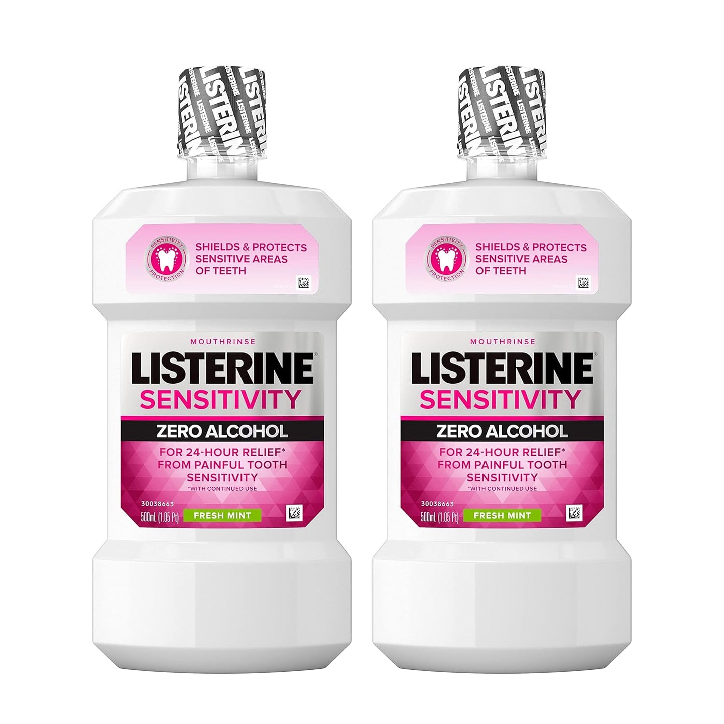 Listerine Sensitivity Mouthwash, Zero Alcohol, Less Intense Formula, for Sensitive Teeth, Bad Breath Treatment, Alcohol Free Mouth Wash for Adults; Fresh...