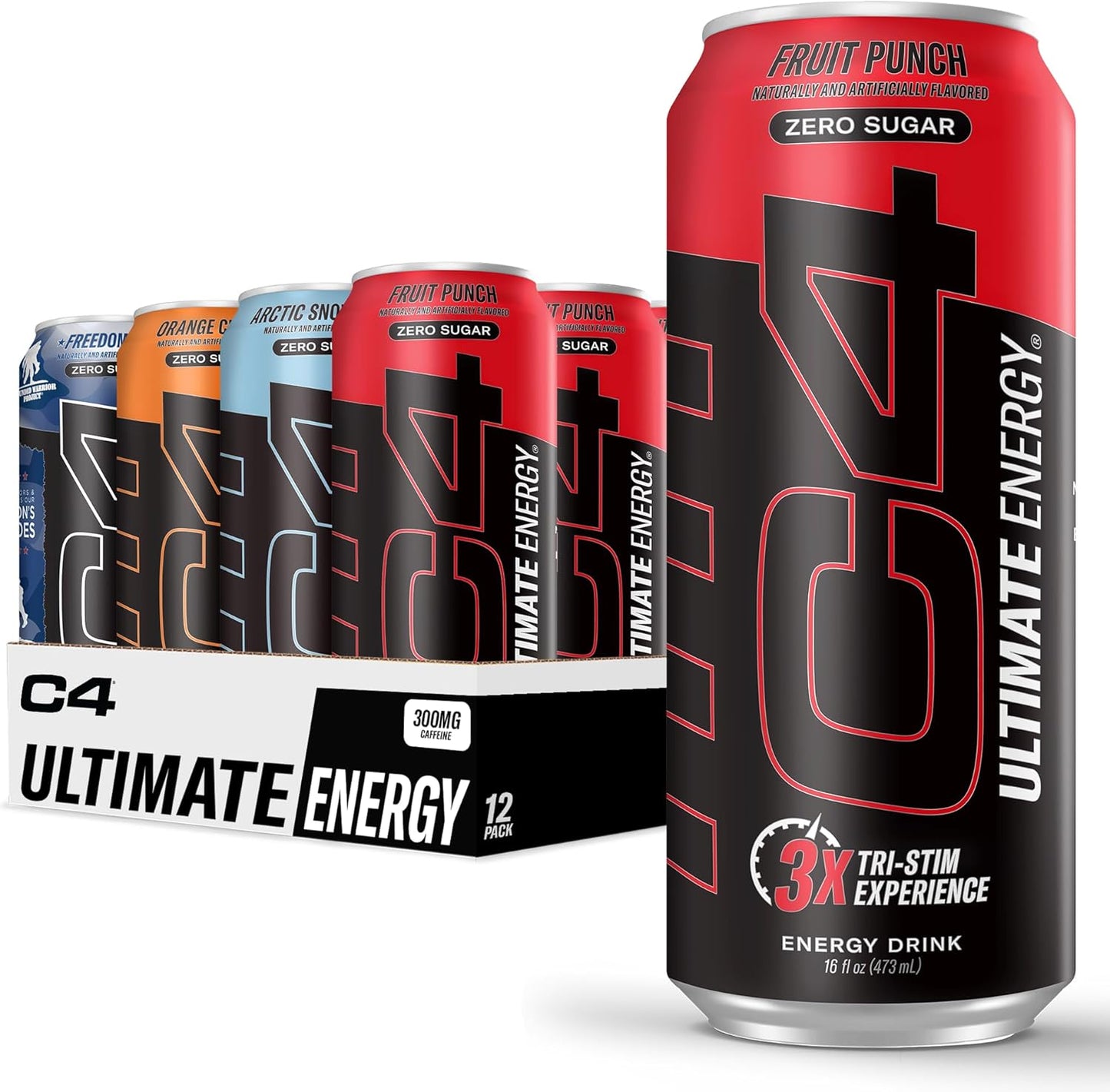 C4 Ultimate Sugar Free Energy Drink 16oz (Pack of 12)