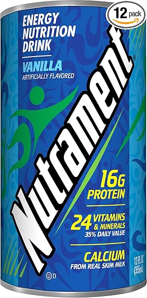 Nutrament Nutritional Drink, Vanilla, 12 Ounce (Pack of 12)