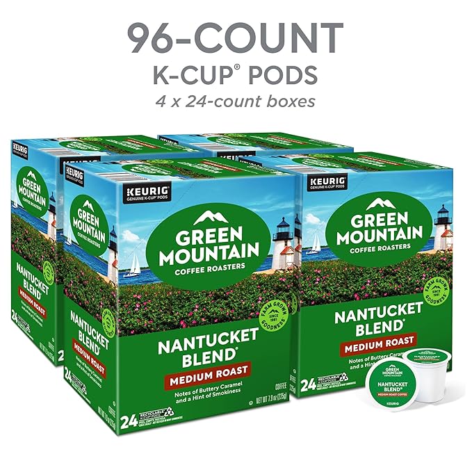 Green Mountain Coffee Roasters Nantucket Blend Keurig Single-Serve K-Cup Pods, Medium Roast Coffee, 96 Count