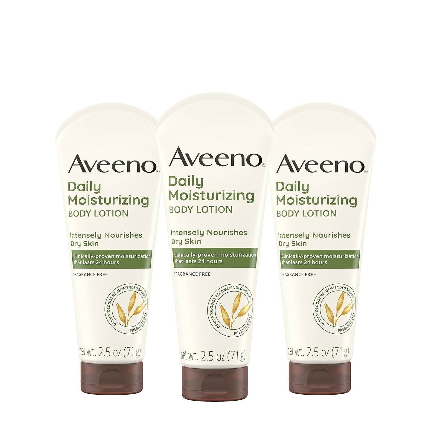 Aveeno Daily Moisturizing Body Lotion, Gentle Lotion Nourishes Dry Skin With Moisture, Soothing Prebiotic Oat, Fragrance-Free, Non-Comedogenic, Travel-Size,...
