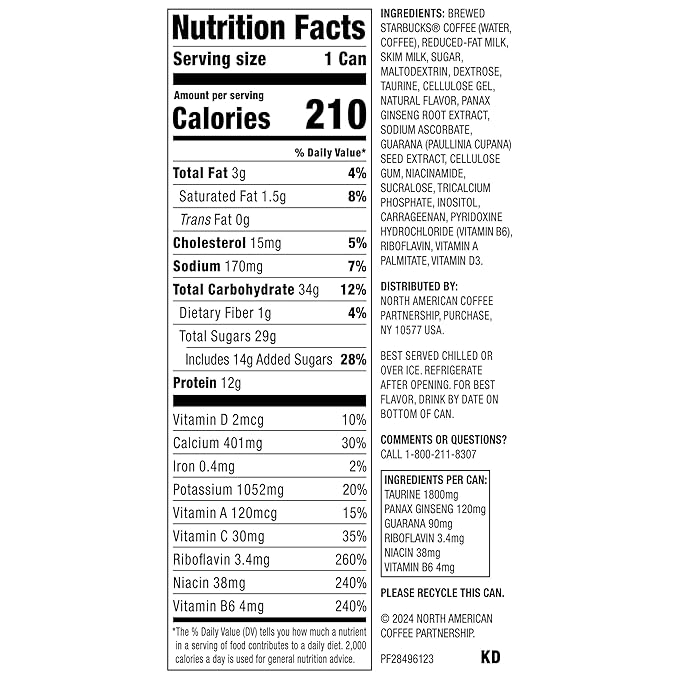 Starbucks - RTD Coffee Doubleshot Energy Drink Coffee Beverage, Vanilla, Iced Coffee, 15 fl oz Cans (Packaging May Vary) (Pack of 12)