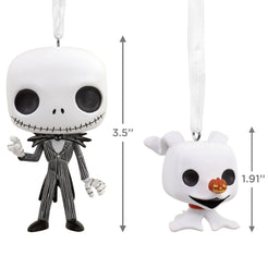 Hallmark The Nightmare Before Christmas Jack and Zero Funko POP! Christmas Ornaments, 2, 0.32lbs