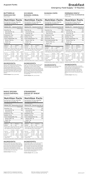 Breakfast Variety Kit Emergency Food Supply, 162 Servings, 20 Year Shelf Life, 6 Breakfast Varieties - Dehydrated Meals, Survival Food Camping Essentials, 4 Gallon Bucket