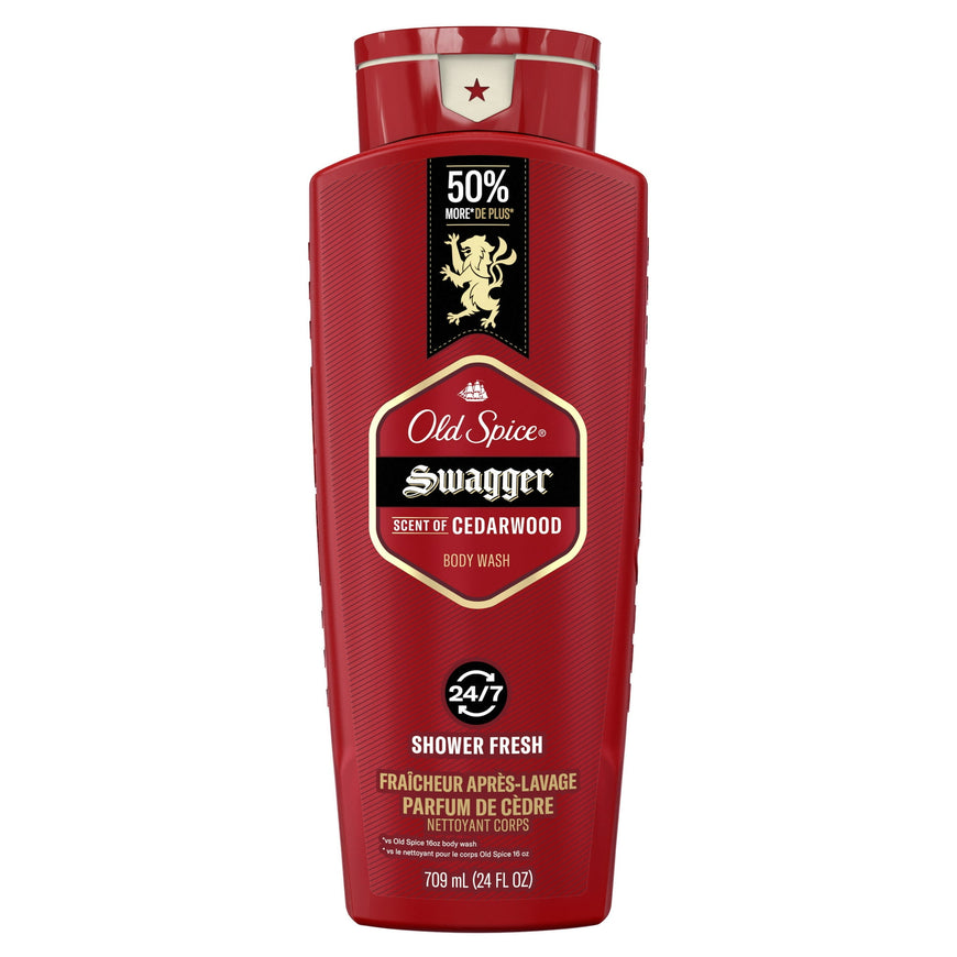Old Spice Men's Body Wash, Swagger Scent of Confidence, 96oz, 4 Pack