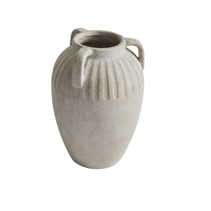 Better Homes & Gardens Three Handled Ceramic Vase, 10", Ivory