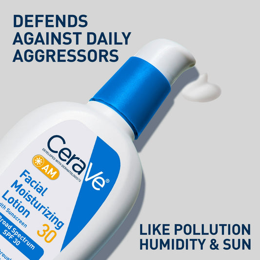 (2 pack) CeraVe AM Face Moisturizer with Broad Spectrum Protection, SPF 30,3 oz