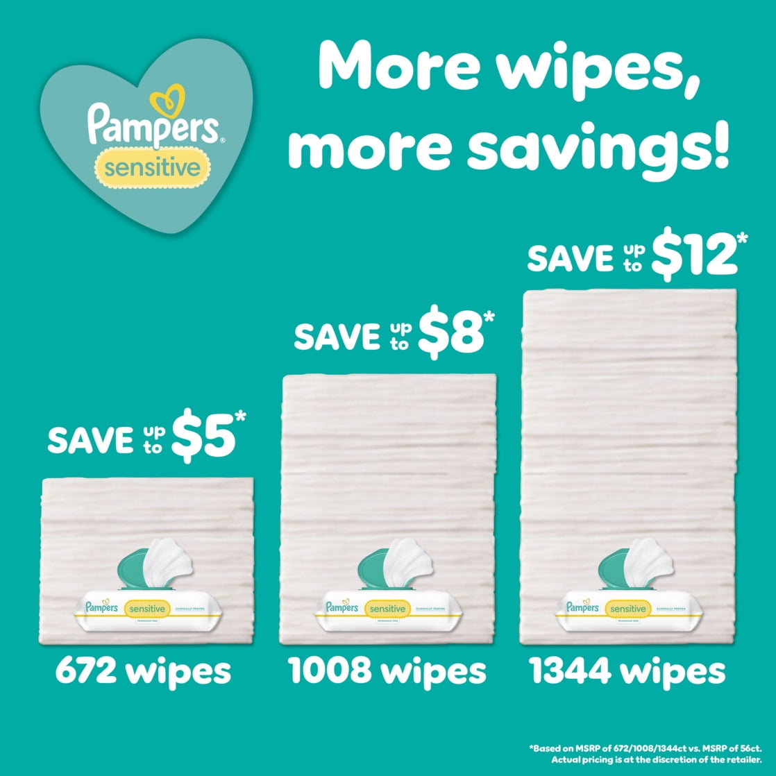 Pampers Sensitive Baby Wipes 8-Pack 672 Wipes