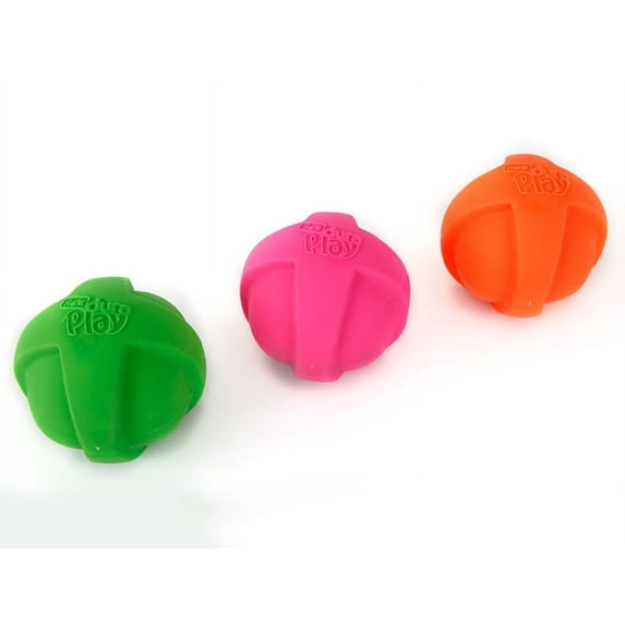 Hartz Dura Play Large Ball Dog Toy with Bacon Scent and Squeaker, Latex, 3 Pack